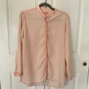 GAP Blush pink collarless pink button down shirt